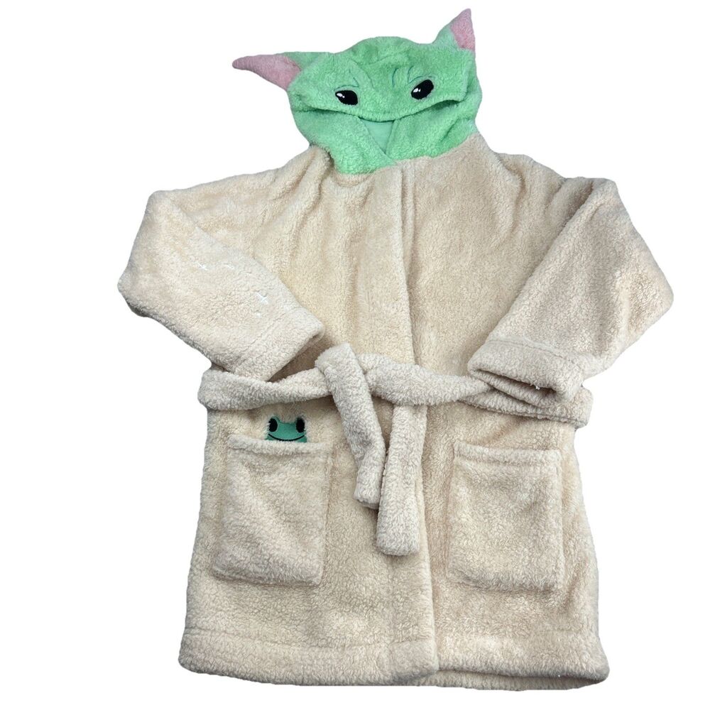 Disney Store Star Wars Mandalorian Baby Yoda Grogu Sherpa Robe Hood Large Adult